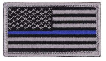 Thin Blue Line Police U.S. Flag Patch - Hook Back