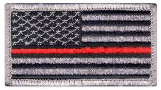 Thin Red Line US Flag Patch - Hook Back