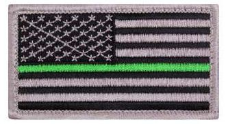Thin Green Line US Flag Patch - Hook Back