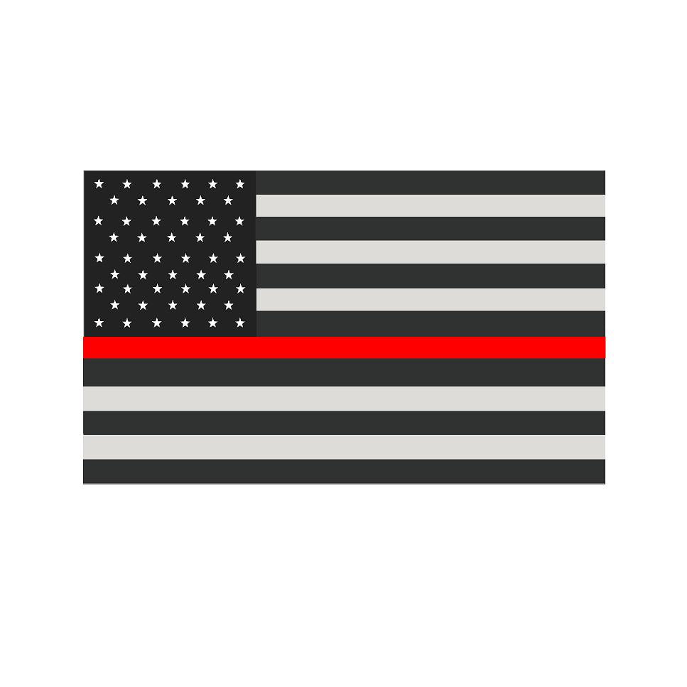 5" American Subdued Flag Thin RED Line Shape Sticker Decal