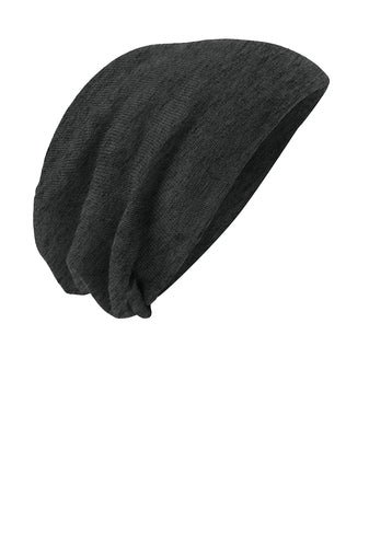 BLACK Thin BLUE Line American Flag Skull Slouch Beanie Hat