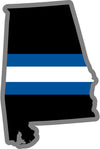 5" Alabama AL Thin Blue / White Line State Sticker Decal