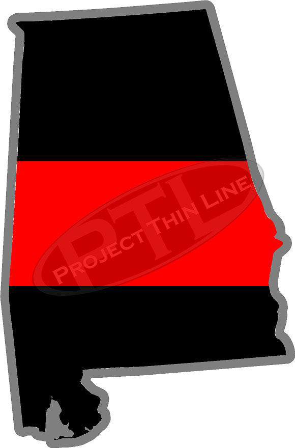 5" Alabama AL Thin Red Line State Sticker Decal