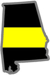 5" Alabama AL Thin Yellow Line State Sticker Decal