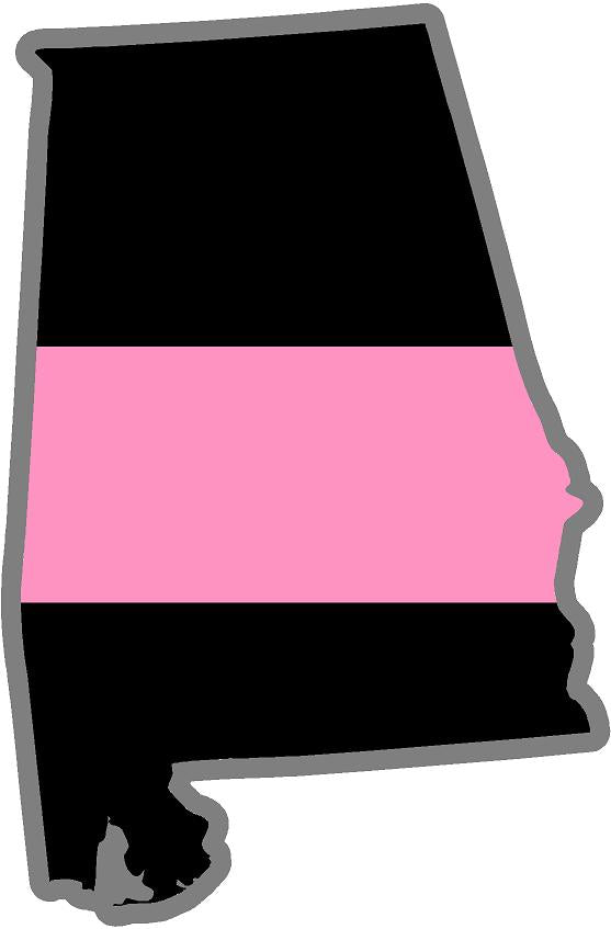 5" Alabama AL Thin Pink Line State Sticker Decal