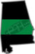 5" Alabama AL Thin Green Line Black State Shape Sticker