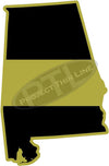 5" Alabama AL Thin Gold Line State Sticker Decal