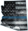 5" Arizona AZ Tattered Thin Blue Line State Sticker Decal