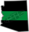 5" Arizona AZ Thin Green Line Black State Shape Sticker