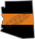 5" Arizona AZ Thin Orange Line Black State Shape Sticker