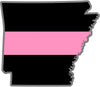 5" Arkansas AR Thin PINK Line Black State Shape Sticker