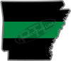 5" Arkansas AR Thin Green Line Black State Shape Sticker