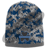 Blue Camouflage Hat with Black Shamrock and Thin Blue Line design