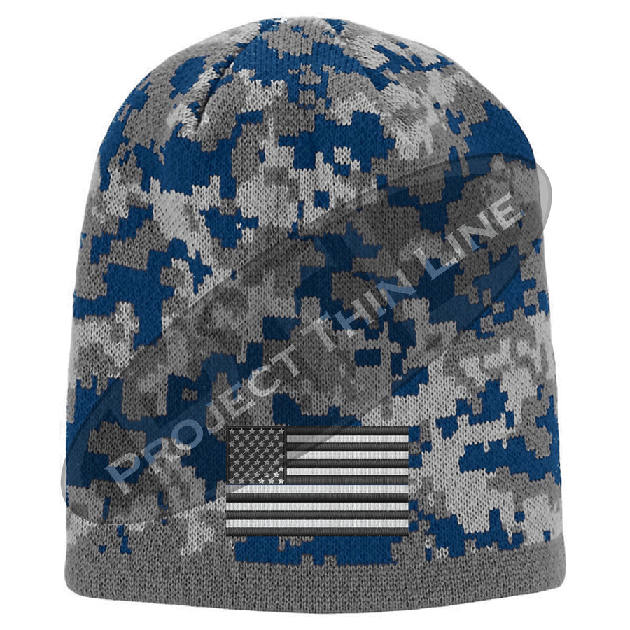 Blue Camouflage TACTICAL FLAG Skull Cap