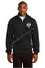 Embroidered Thin Silver Line Skull Punisher inlayed with American Flag 1/4 Zip Fleece Sweatshirt