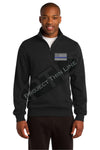BLACK Embroidered Thin Blue Line American Flag 1/4 Zip Fleece Sweatshirt