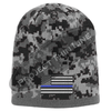 BLACK Camo with Thin Blue Line subdued American Flag