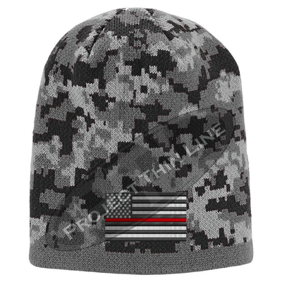 Black Camo subdued Thin Red Line American Flag