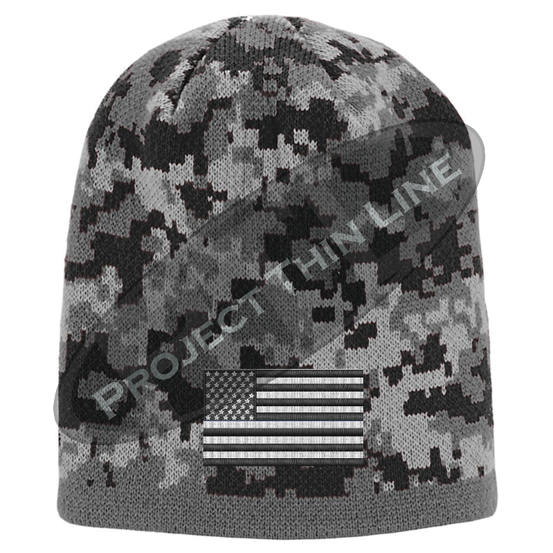Black Camouflage Embroidered Tactical Subdued American Flag
