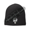 Black Thin GOLD Line PUNISHER Skull Beanie Hat Cap