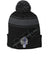 Thin BLUE Line Embroidered Skull Black Pom Pom Winter Hat