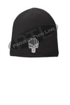 Subdued Punisher Skull inlayed with American Flag FLEECE LINED skull cap