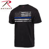 Rothco Thin Blue Line T-Shirt Black Short Sleeve w Tattered Flag