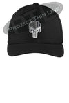 Subdued Punisher Skull American Flag Flex Fit Baseball Hat