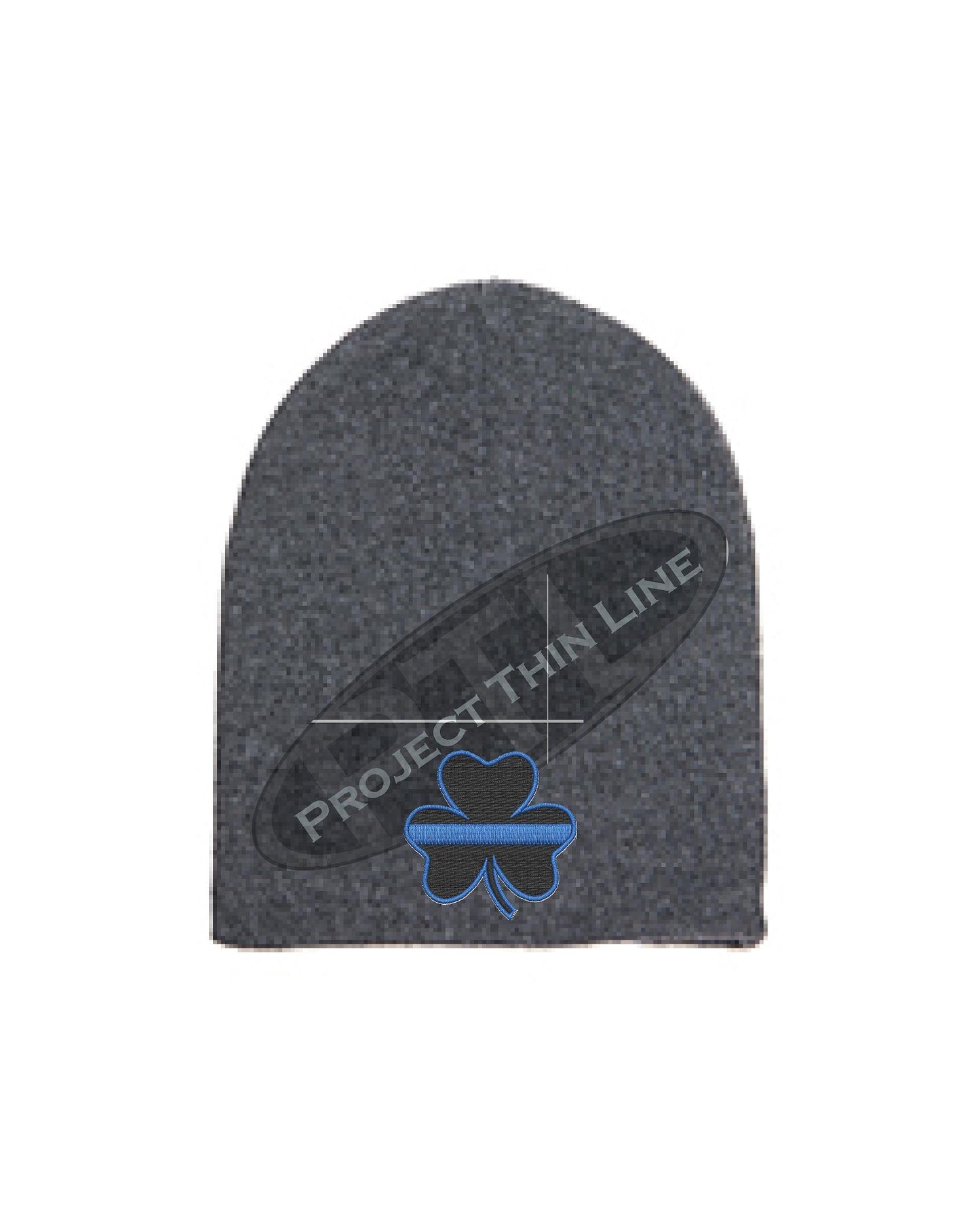 Thin BLUE Line Shamrock Skull Cap