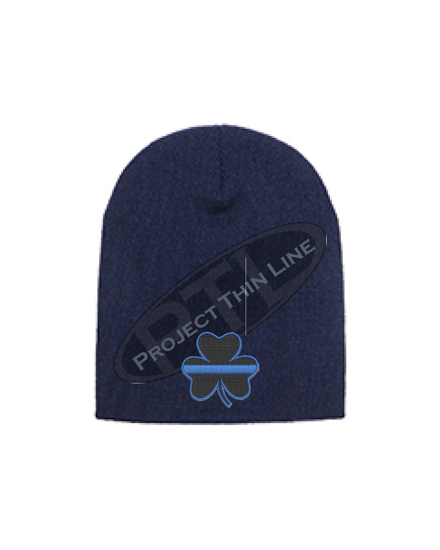 Thin BLUE Line Shamrock Skull Cap