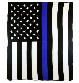 Thin Blue Line Flag Polar Fleece Blanket