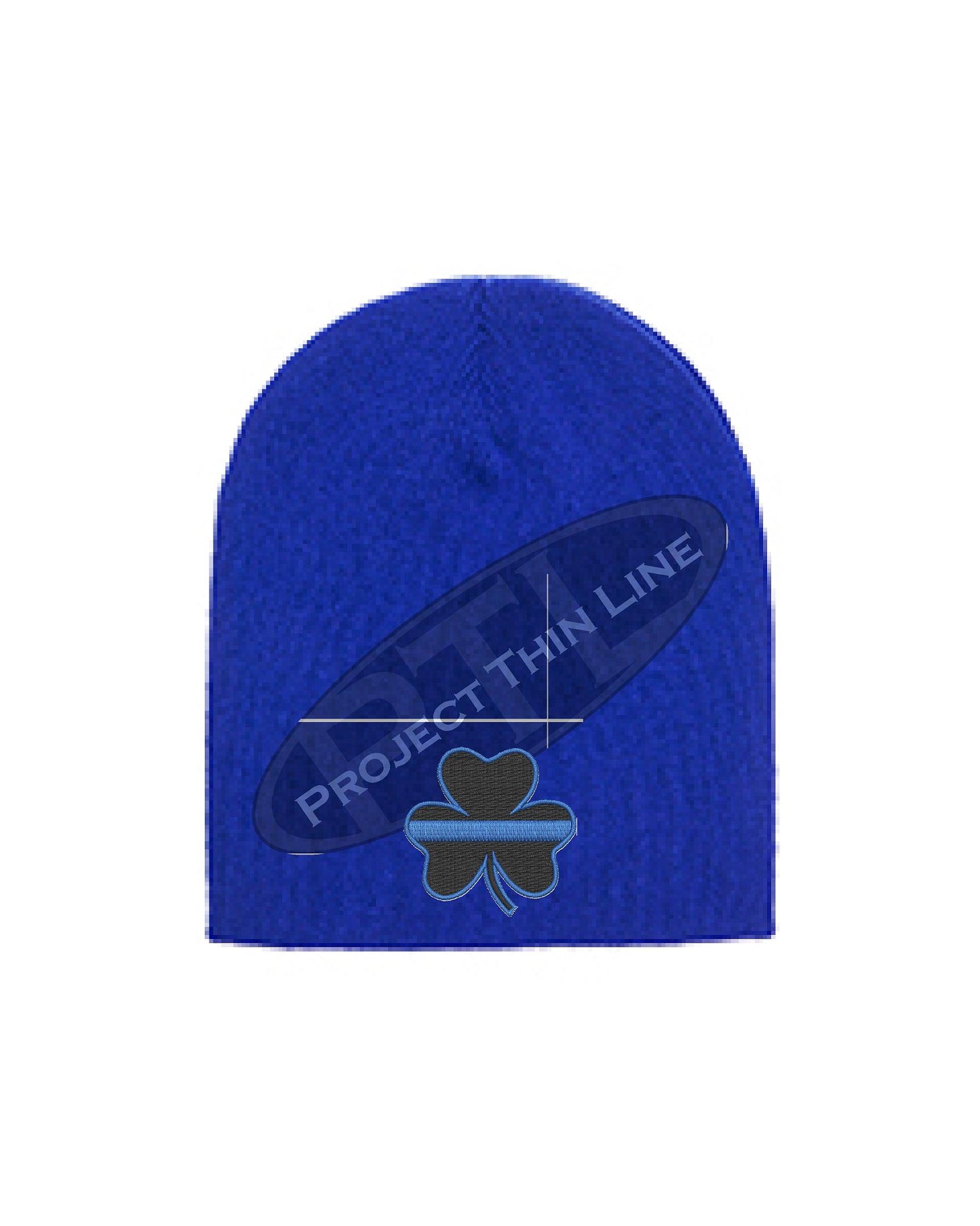 Thin BLUE Line Shamrock Skull Cap