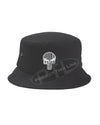 BLACK - Embroidered TACTICAL Skull inlayed with American Flag Bucket - Fisherman Hat