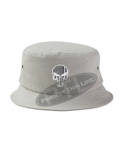 STONE - Embroidered TACTICAL Skull inlayed with American Flag Bucket - Fisherman Hat