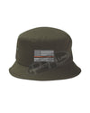 OD Green Embroidered Thin ORANGE Line American Flag Bucket - Fisherman Hat