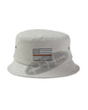 Stone Embroidered Thin ORANGE Line American Flag Bucket - Fisherman Hat