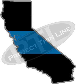 5" California CA Thin Blue Line State Sticker Decal