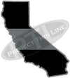 5" California CA Thin Silver Line Black State Shape Sticker