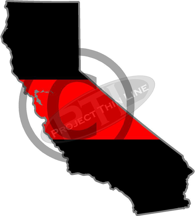 5" California CA Thin Red Line State Sticker Decal