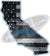 5" California CA Tattered Thin Blue Line State Sticker Decal
