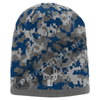Blue Camouflage  Skull Cap with embroidered Subdued Thin GOLD Line Punisher