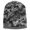 BLACK Camo with Thin Blue / Red Line Punisher Skull inlayed subdued American Flag