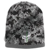 BLACK Camo with Thin Green Line Punisher Skull inlayed subdued American Flag