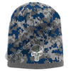Blue Camouflage Thin GREEN Line Punihser Inlayed with American FLAG Skull Cap