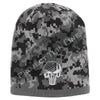 Black Camouflage Skull Cap with embroidered Subdued Punisher American Flag