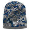 Blue Camo Thin SILVER Line Punisher Inlayed American FLAG Skull Cap