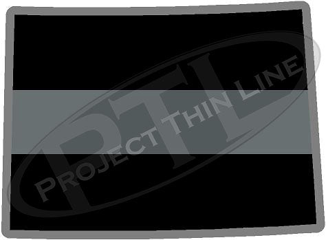 5" Colorado CO Thin Silver Line Black State Shape Sticker