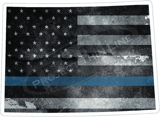 5" Colorado CO Tattered Thin Blue Line State Sticker Decal