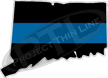 5" Connecticut CT Thin Blue Line State Sticker Decal