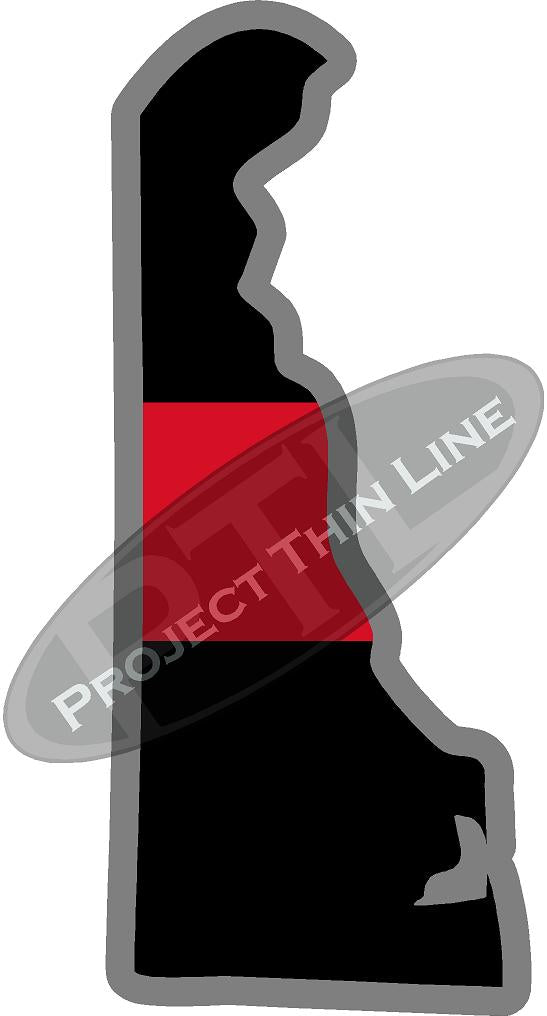 5" Delaware DE Thin Red Line State Sticker Decal